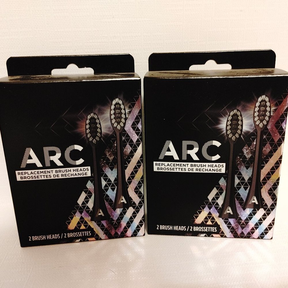 2 Packs Of 2 ARC Oral Care Brush Heads - White 4 Total Replacements